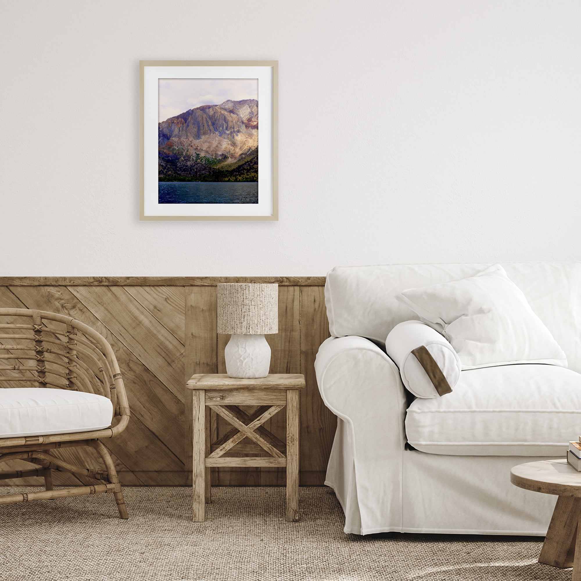 Stupell Industries Serene Lake Beneath Mountains Birch Framed Print Under Glass, design by Gemma Bardot