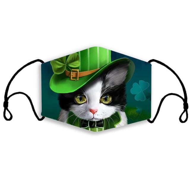 Mascarilla facial de algodón con estampado 3D del Día de San Patricio