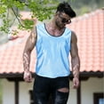 thumbnail image 4 of PAMINGONO 2Pcs Blue Polyester Sport Vest Breathable Soccer Basketball Training Pinnies for Team Practice, 4 of 7