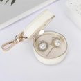 thumbnail image 5 of Jewelry Ring Holder Box with Keychain, Portable Gym Jewelry Storage Box Case, Small Travel Ring Earring Stud Necklace Storage Case (White), 5 of 5