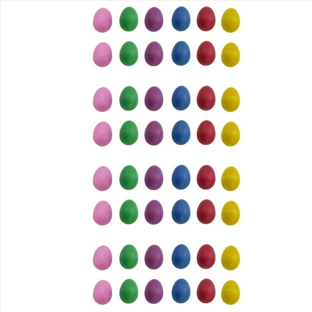 48 Piezas de Huevo de Plástico Juego 6, Huevos Maracas Musical Percusión Instrumentos de Percusión Infantil Juguetes de Ritmo para Niños