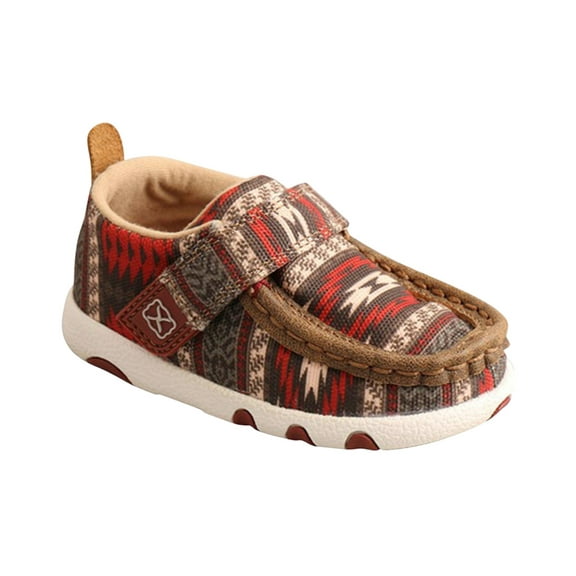 Twisted X Infants Hooey Red Aztec Driving Moc Shoes IHYC001