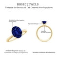 thumbnail image 5 of Rosec Jewels Oval Shape Lab Grown Blue Sapphire Solitaire Ring with Surprise Diamond (8X10 mm), 18K Yellow Gold, US 9.50, 5 of 9