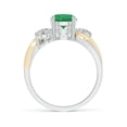 thumbnail image 2 of Angara Natural 1.2 Ct. Emerald with Diamond Three Stone Ring in 14K White & Yellow Gold for Women (Ring Size: 3), 2 of 10