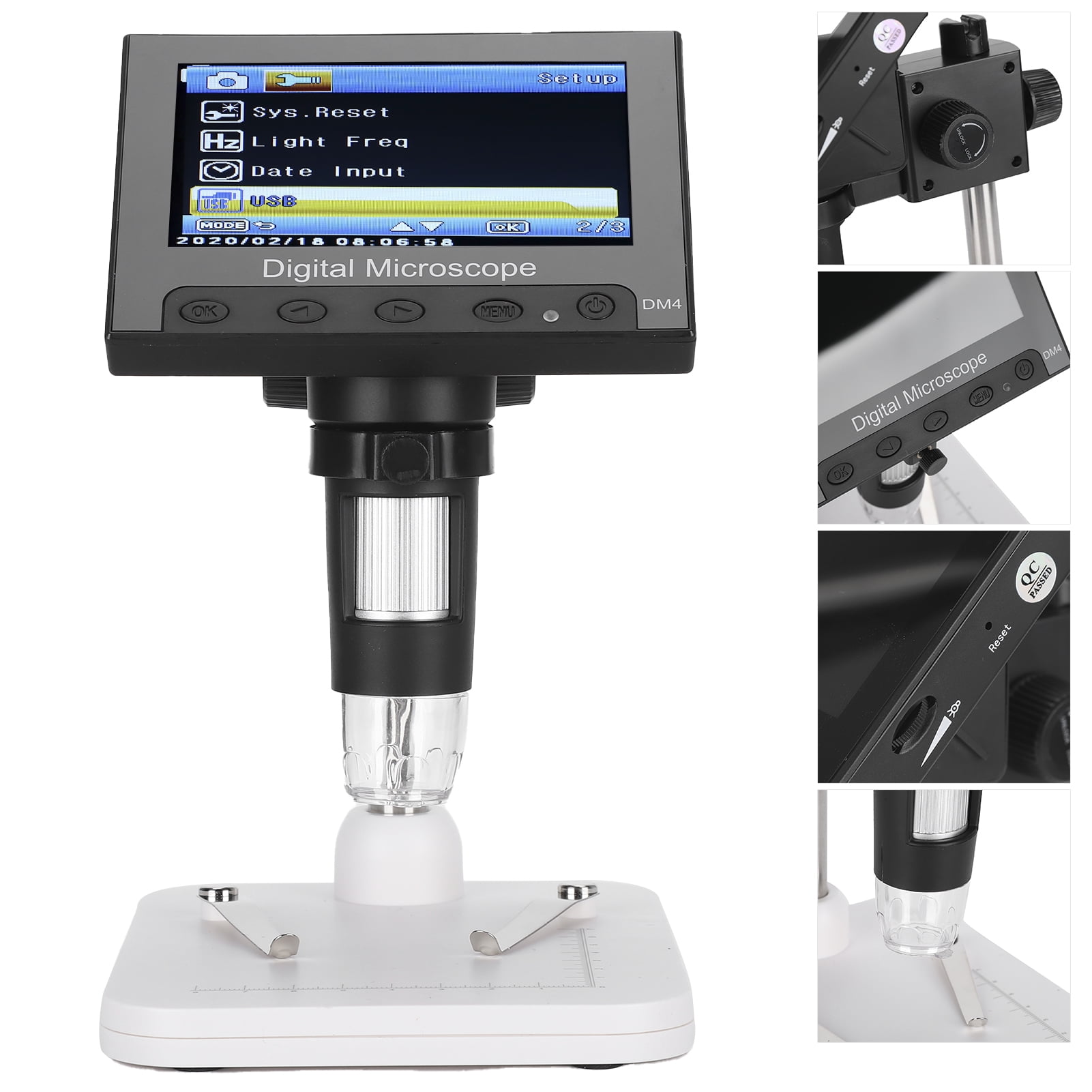 Ymiko Digital Electronic Microscope,4.3in DM4 1000X 2.0MP USB Digital