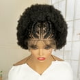 thumbnail image 2 of 10 Inches Short Synthetic Kinky Curly Braided Wigs for Women 13x6 Lace Frontal Synthetic Cornrow Braiding Wig with Baby Hair, 2 of 10