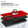 thumbnail image 5 of for Samsung Galaxy A32 5G Case, 360° Rotatable Ring Holder Kickstand Dual Layer Military-Grade Drop Tested Protection Support Car Holder Mount Magnetic Absorbing Bumper Phone Case, Red, 5 of 7