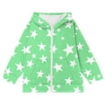 thumbnail image 4 of SGFCWSX Girls Hooded Sweatshirts Full Zip Hoodie Toddler Printed Long Sleeve Sweatshirt Jacket Green Size 11 Years, 4 of 5