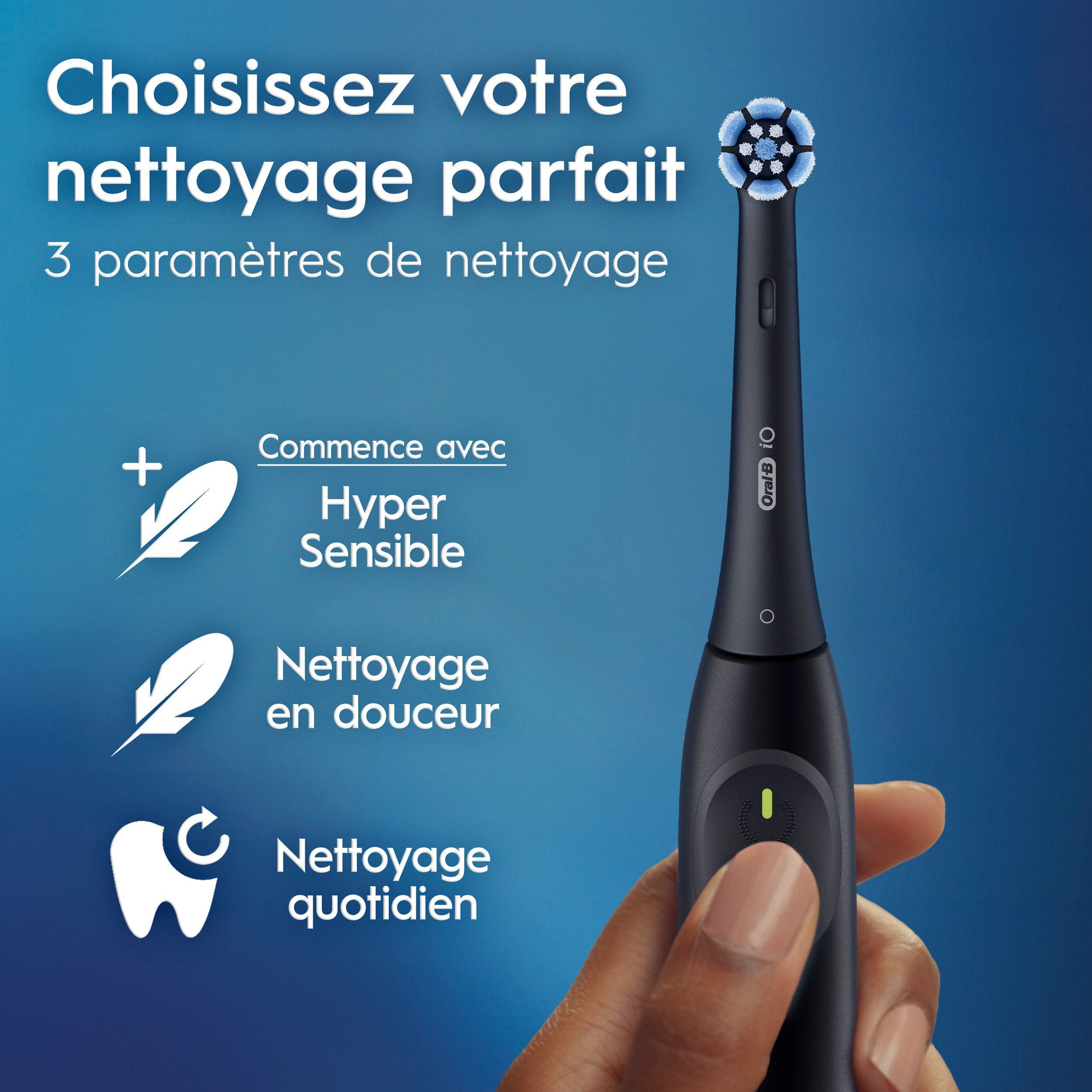 Oral-B iO Series 2 Rechargeable Electric Powered Toothbrush, with 1 Gentle Care Brush Head - Automatic Pressure Sensor to Protect Gums - 3 Modes - 2 Min Timer