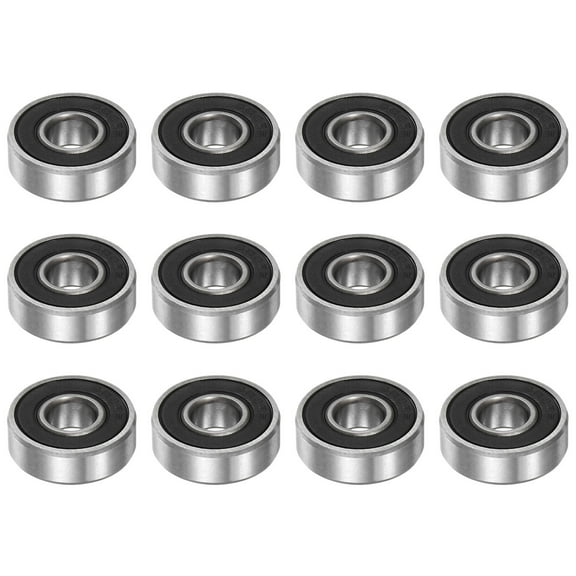 Uxcell 608-2RS Ball Bearings 8x22x7mm High Carbon Steel Double Sealed 12 Pack