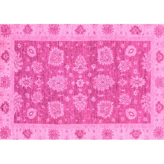 Ahgly Company Indoor Rectangle Abstract Pink Modern Area Rugs, 4' x 6'