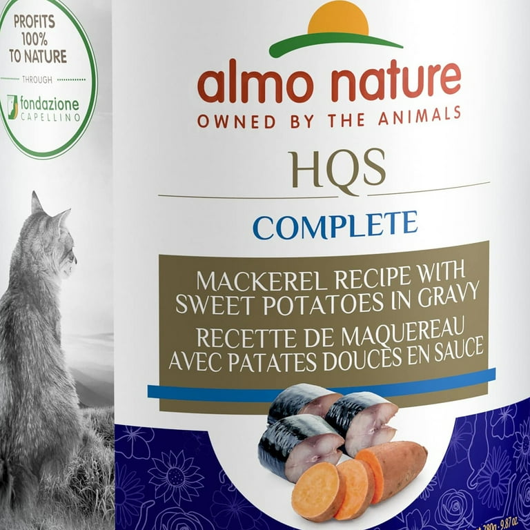 Almo Nature HQS Complete Cat Grain Free Mackerel with Sweet Potatoes In Gravy Canned Cat Food Almo Nature HQS Complete Cat Grain Free Mackerel with Sweet Potatoes In Gravy Canned Cat Food