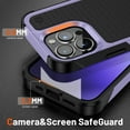 thumbnail image 4 of Nalacover iPhone 14 Pro Case, Heavy Duty 3 in 1 Rugged Shockproof Rugged Silicone Hybrid Hard PC Soft TPU Bumper Camera Raised Drop Protective Girls Women Boy Men Phone Covers, Lightpurple, 4 of 8