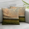 thumbnail image 3 of nygtbtfer Decorative Square Throw Pillow Cover Scenery View Lanscape Sunset Scape Nature Clouds Autumn Natural Sky Morning Textures Plant Land Cushion Pillowcase Decorations for Car Bed  22x22in, 3 of 7