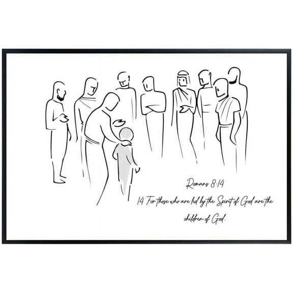 Romans 8:14 Christian Wall Art – Inspirational Bible Verse Decor – Spiritual Religious Gifts for Women – Scripture Home Decoration