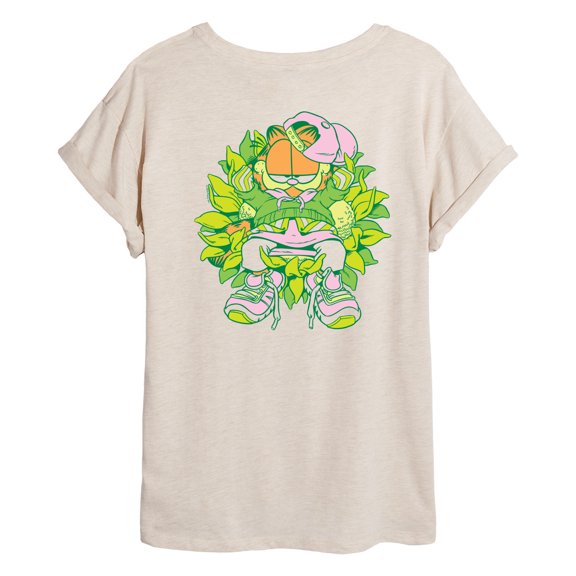 Garfield - Garfield Flower Bed - Women's Oversized Graphic T-Shirt