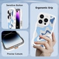 thumbnail image 4 of for iPhone 12 Pro Max Case for Women Girls, Cute Curly Wave Frame Shape Design, Art Wavy Painted for Women Girls, Soft Shock-Absorbing and Fall-Resistant for iPhone 12 Pro Max 6.7"-Blue, 4 of 6