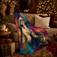 thumbnail image 3 of Shih Tzu Painterly Portrait, Cozy Pet Portrait Pattern, Warm Flannel Blanket for Living Room and Bedroom with Detailed Artwork, Dog Lovers Just Because Gift, Pet Lover Home Decor, 3 of 9