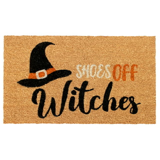 Witch & her Familiar, Black cat Halloween Witchcraft doormat