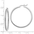 thumbnail image 2 of Real 14kt White Gold Diamond In/Out Hoop Earrings; for Adults and Teens; for Women and Men, 2 of 2