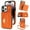 Orange, variant on TECH CIRCLE For iPhone XS/X Wallet Case,PU Leather Folio Flip Kickstand Magnetic Clasp Durable Shockproof Protective Cover with Card Holder Lanyard for iPhone XS/X 5.8",Red