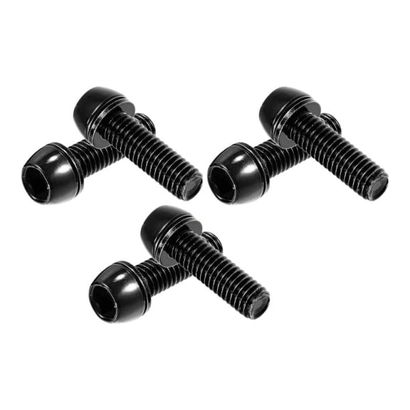 Unique Bargains 6 Pcs Bicycle Stem Screws for Bike Bicycle Stem M6x20mm Socket Head Cap Bolts Screws Nuts Black