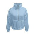thumbnail image 4 of Hessimy Womens Half Zip Hoodies Quarter Zipper Up Cropped Sweatshirt Long Sleeve Athletic Pullover Tops with Thumb Hole(Z01-Light Blue,XL）, 4 of 4