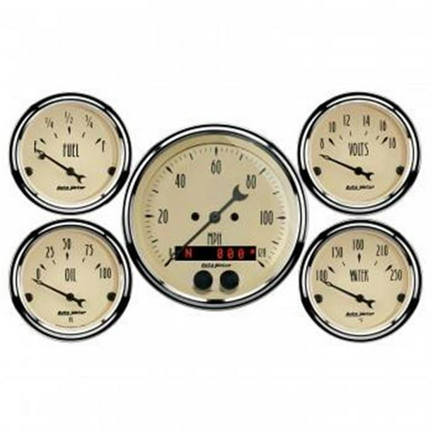 Auto Meter 1850 Antique Beige Gauge Kit with GPS Speedometer