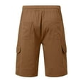 thumbnail image 3 of TBWNWG Men's Casual Shorts Solid Color Elastic Waist Drawstring Cargo Shorts for Summer Beach Activities,Sizes XL, 3 of 4