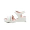 thumbnail image 3 of Sandalia Plataforma Para Niña Charol Blanco Trenzada Ligeras beige 19, 3 of 7
