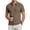 Coffee, variant on MELDVDIB Mens T-Shirt Half-Zip Turn Down Collar Short Sleeve Shirts Loose Summer Tops Fashion Casual Solid Color Stretch Comfy Tees with Pocket