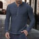 thumbnail image 1 of Seeotter Mens Casual Cotton Striped Slim Fit Long Sleeve Collared T Shirt Shirts, 1 of 3