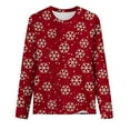 thumbnail image 4 of Chemises de Noël pour Femmes, Manches Longues Décontractées, Col Rond Imprimé, T-Shirt Ample, Blouse en Solde, 4 of 5