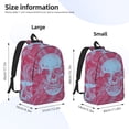 thumbnail image 4 of XMXT Backpack for School Work, Vintage Aged Floral Skull Pattern Canvas Bookbag Travel Bag for Women Men, s Pink, 4 of 7