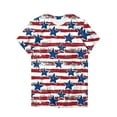 thumbnail image 4 of Patriotic T Shirts for Women Patriotic T Shirt for Women American Flag Shirts Red White and Blue Women Tops 4th of July Tee Women's Independence Day Printed Round Neck Short Sleeved T-Shirt Top, 4 of 4