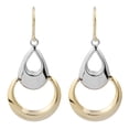 thumbnail image 2 of KoolJewelry 10k Two-tone Gold Teardrop on Open Circle Dangle Earrings, 2 of 4