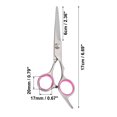 thumbnail image 4 of 6.69 Inch Length Straight Scissors for Long Short Thick Hard Soft Hair for Men Women with Pink Gasket Ring, 4 of 6