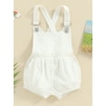 thumbnail image 2 of Bslissey Baby Boys Denim Overall Shorts Solid Color Sleeveless Suspender Strap Romper Infant Casual Front Pocket Bodysuit Toddler Summer Clothes 6M 12M 18M 24M, 2 of 8