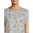 thumbnail image 4 of Warner Bros. Women's and Women's Plus Tom and Jerry Top and Shorts Pajama Set, 3-Piece, 4 of 5