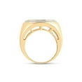 thumbnail image 3 of 10kt Yellow Gold Mens Round Diamond Circle Frame Cluster Ring 1/2 Cttw, 3 of 4