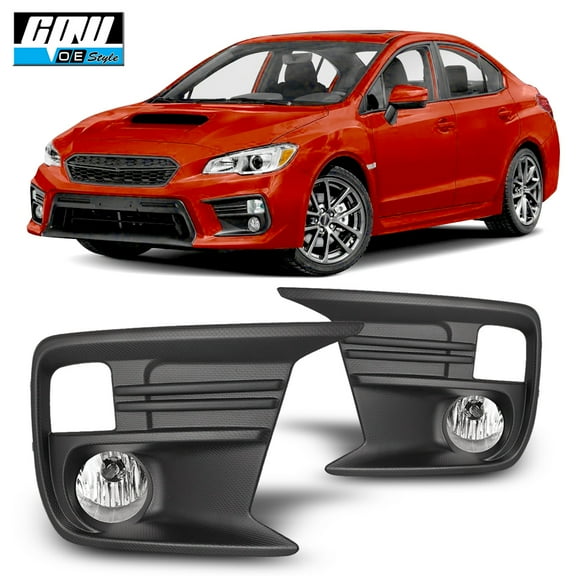 Halogen Clear Lens Fog Lights Pair Set for 2018-2019 Subaru WRX, Wiring Kit and Switch Included