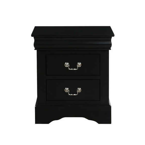 Dtwnek 2 Drawers Wooden Nightstand for Living Room, Bedroom, Black