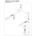 thumbnail image 6 of Kingston Brass KS4708PKX Duchess Deck Mount Pot Filler Faucet, Brushed Nickel, 6 of 8