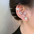 thumbnail image 3 of GKNET 6/12Pair Silver/Black Crystal Ear Studs Set Round Men Women Earrings Jewelry-black 12, 3 of 9
