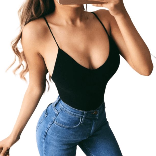 Low cut spaghetti strap tank deals top