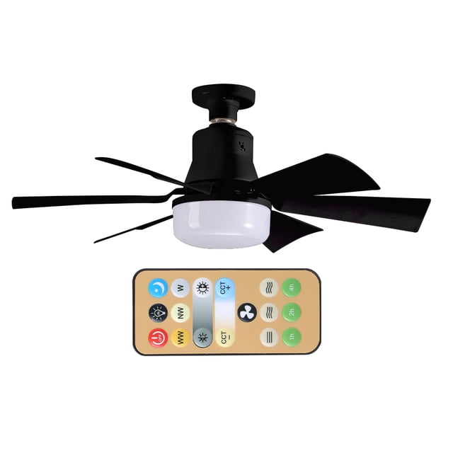 Lámpara Ventilador Techo Con Control Remoto 6 Aspas para Sala Estar Y