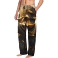 thumbnail image 2 of Balery Luxurious Gold Flow print Men's Pajama Pants,Ultra Lightweight Pjs,Lounge Pant-Large, 2 of 9