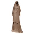 thumbnail image 4 of Baqcunre Sweatpants Women Women'S Muslim Robe Abaya Arab Kaftan Robe Hooded Two-Piece Muslim Robe Soft Top Skirt Set Lounge Sets For Women Womens Pants Khaki One Size, 4 of 5