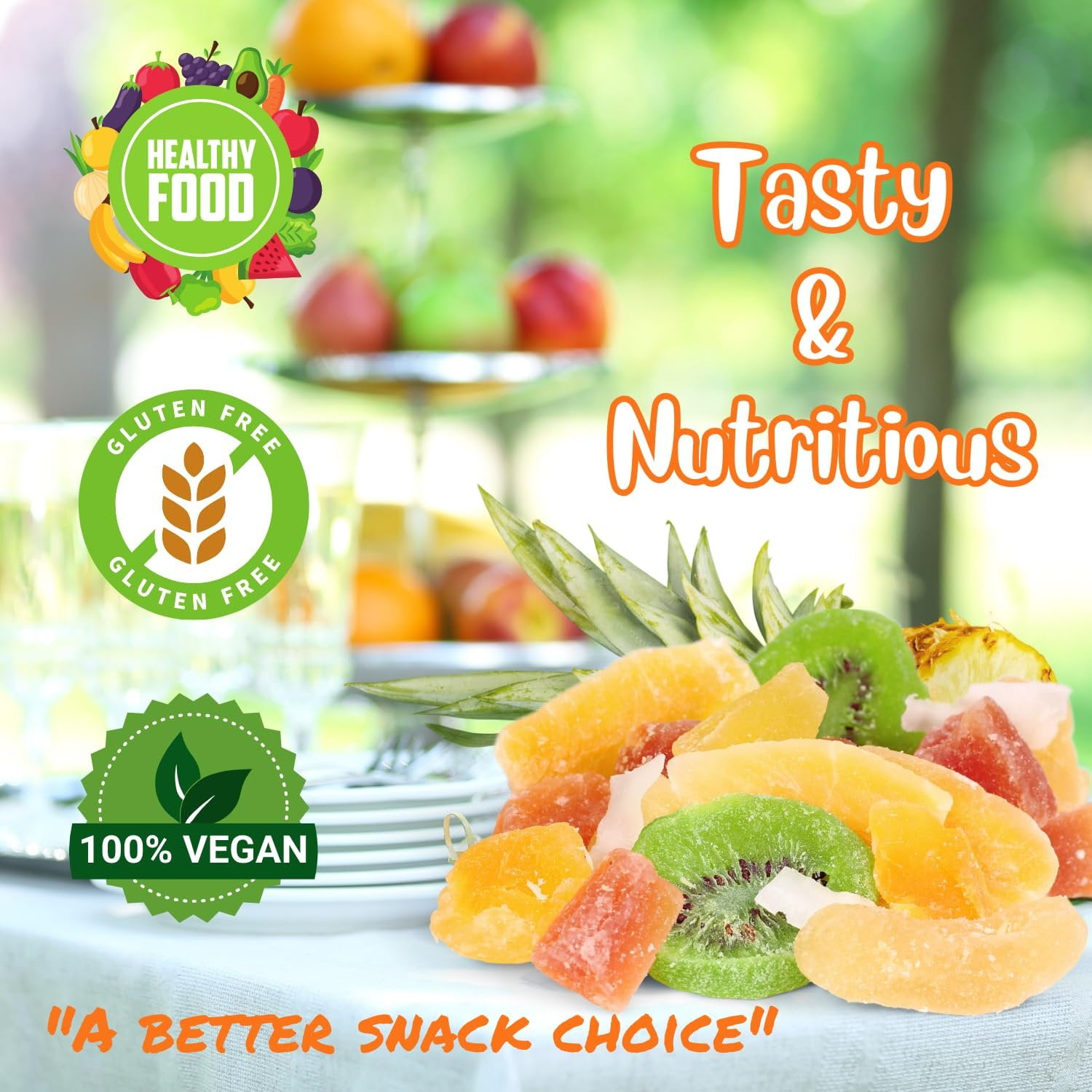 Tropical Deluxe Dried Mixed Fruit - by Its Delish, 2 Lbs Bulk Bag  Healthy Snacks for Adults  Fresh Snack Mix Dry Fruit  Pineapple Mango Papaya Guava Coconut Kiwi Cantaloupe Medley  Vegan, Kosher