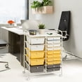 thumbnail image 4 of Costway 15 Drawer Rolling Storage Cart Tools Scrapbook Paper Office School Organizer, 4 of 10